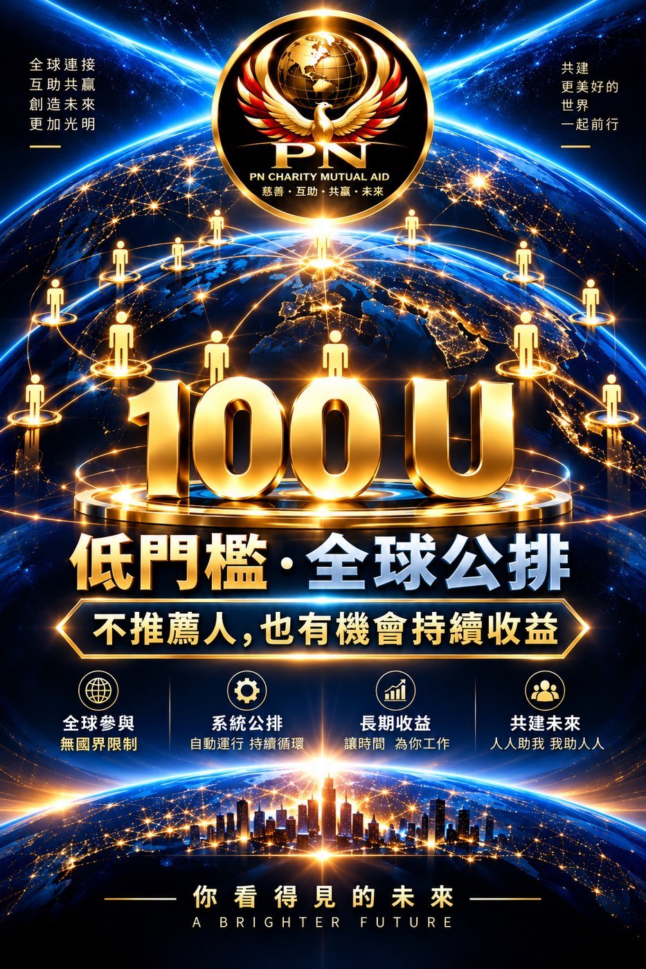 100U 低門檻・全球公排